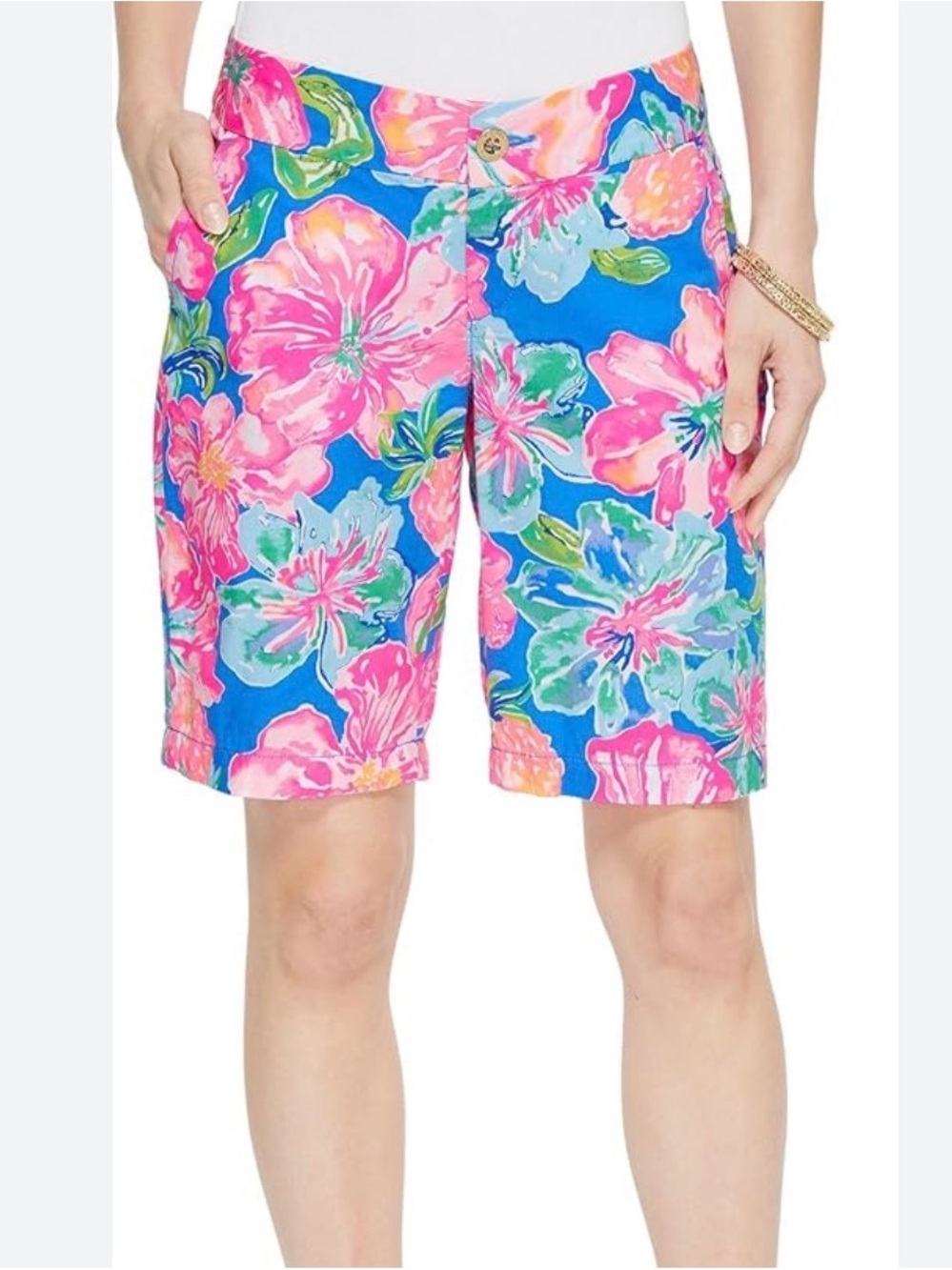Lilly Pulitzer Chipper Shorts 8 tropical Beckon Blue Jungle Utopia floral print